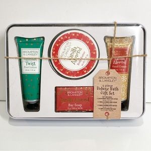 Brompton & Langley 4 Piece Deluxe Bath Gift Set Decorative Unwind Tin Sealed NEW